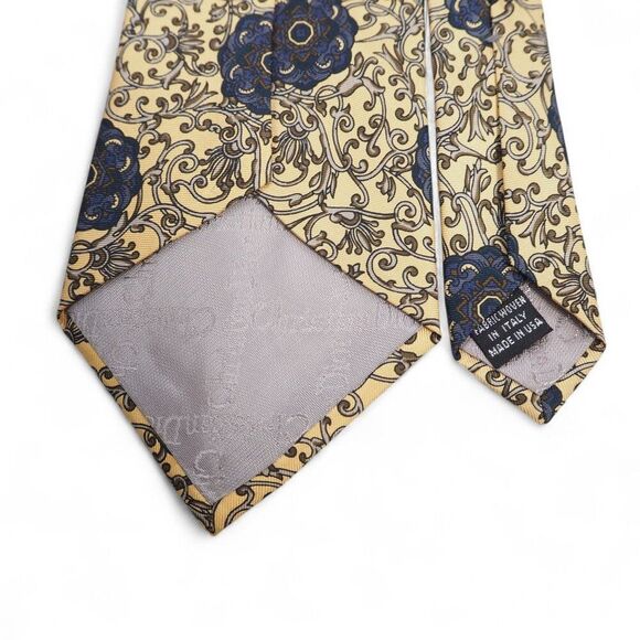 Christian Dior Monsieur Vintage Swirling Vine Medallions Classic Designer Tie OS - Picture 5 of 6